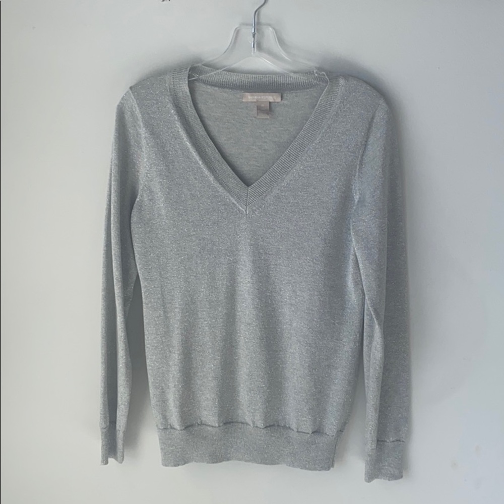 Banana Republic Silver Metallic Sweater